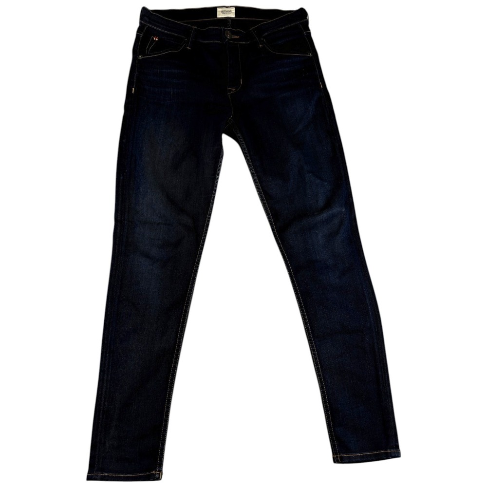Hudson Skinny Jeans Womens 28 Blue Cotton Dark Wash‎ Flap Pockets Made in USA